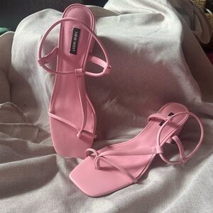Nine West Blush Strappy Heels - 12 - like new!